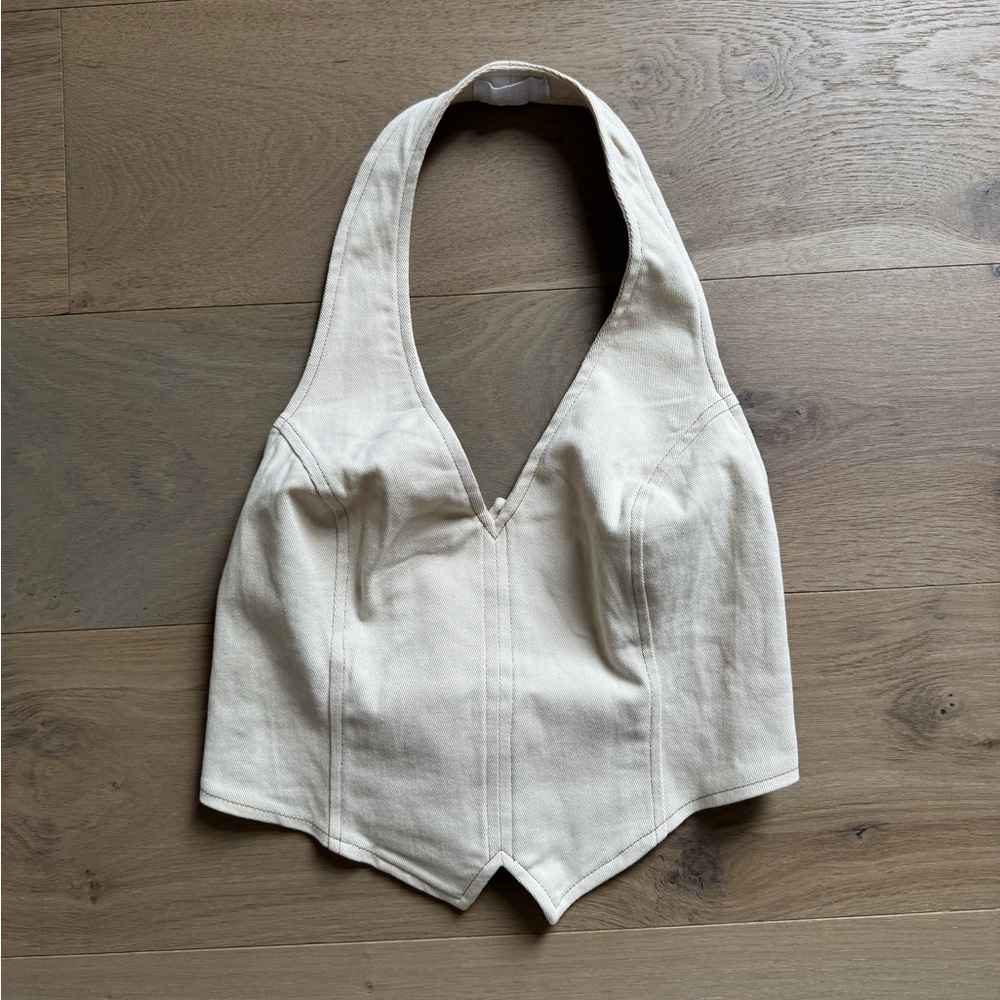Isalis white denim top